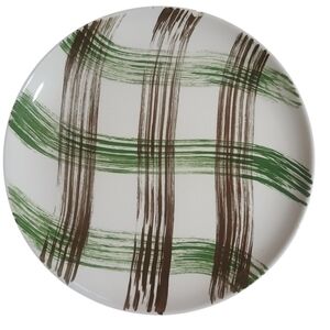 Stetson Vintage Dinner Plate with Green and Brown Brushstroke Design